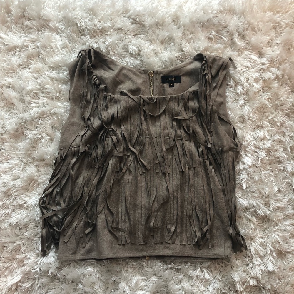 Grey tassel top